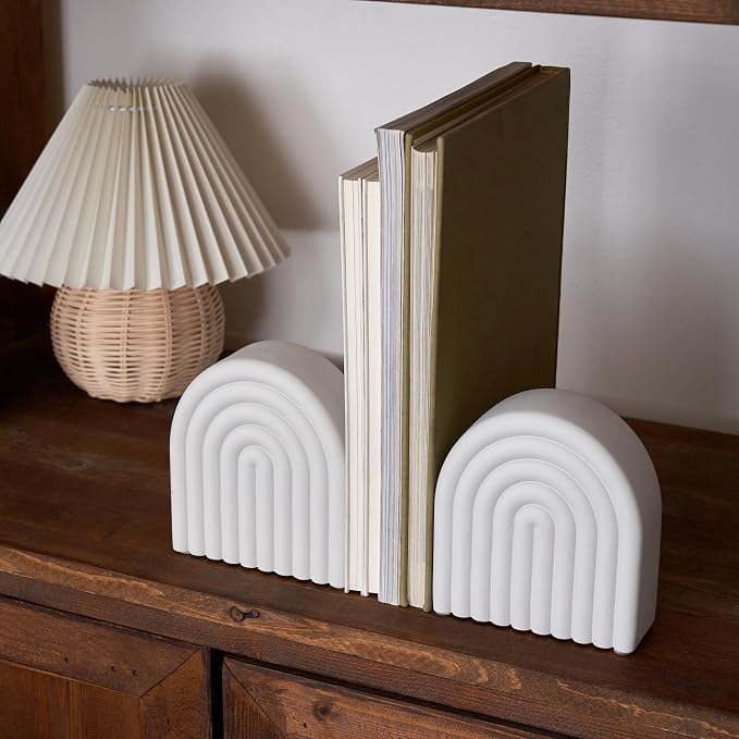Decorative Concrete Bookends for Heavy Books – Stylish Set of 2, or Library - Image 6