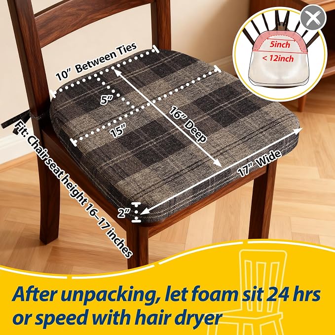 AAAAAcessories D-Shaped Chair Cushions, Machine-Washable Cover - Image 2