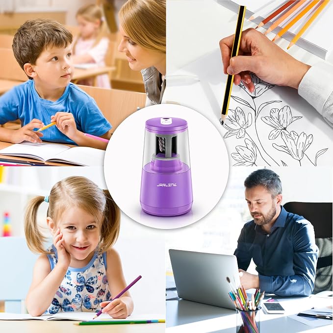 JARLINK Electric Pencil Sharpener, Heavy-Duty Helical Blade to Fast Sharpen - Image 7