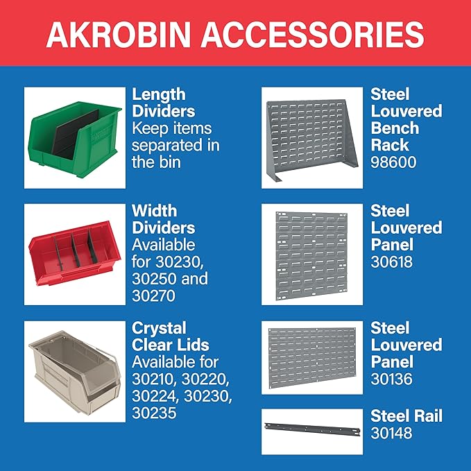 Akro-Mils 30240 AkroBins Plastic Storage Bins, Space-Saving Stackable Bins - Image 6