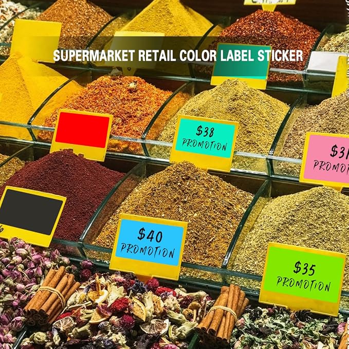 PARLAIM 5 x 3 inch Rectangle Color Coding Sticker Labels, Permanent Adhesive - Image 4