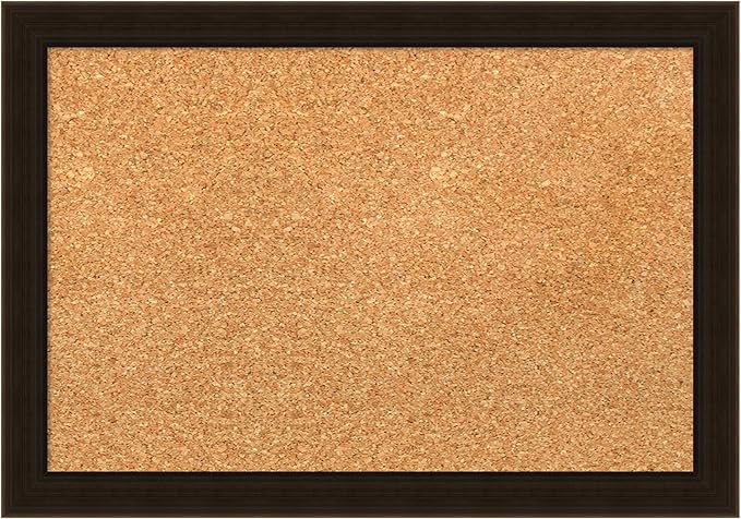 Amanti Art Natural Cork Board for Wall, 14x20 Vision Board with Brown Wood Frame, Small Corkboard Office Decor for Home Organization, Country Rustic Corkboard Pinboard to Display Items for Home-DeskLoop Office