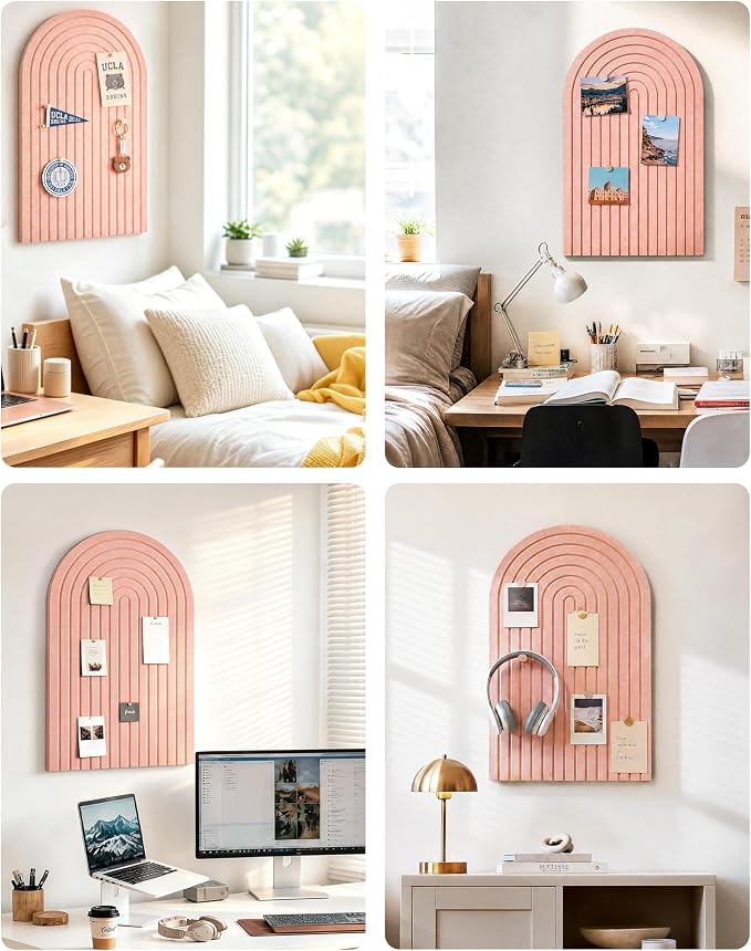 Large Arched Felt Bulletin Board 24"x16", 1/2" Thick Foldable Pin Board - Image 5