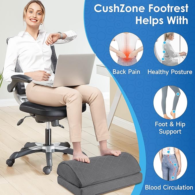 CushZone Foot Rest, Desk & Gaming Accessories, Foot Rest - Image 4