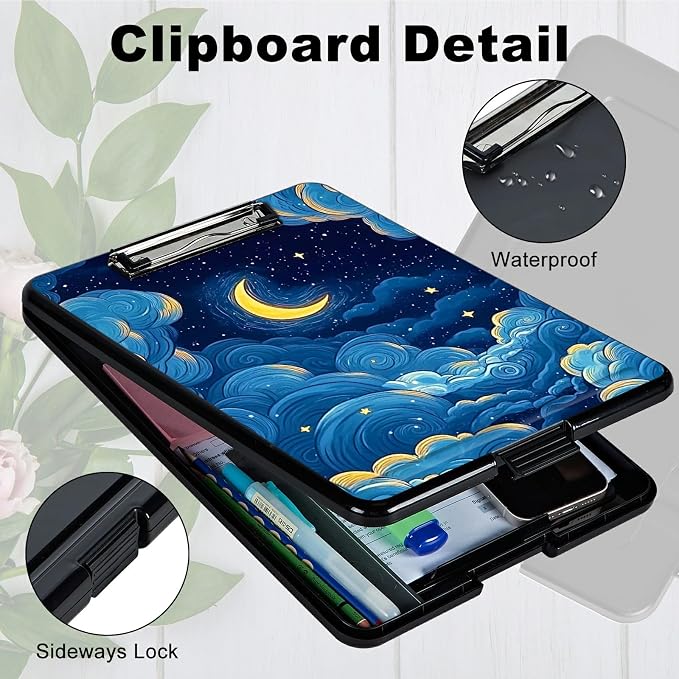 Moon Blue Clouds A4 Clipboard - Image 3