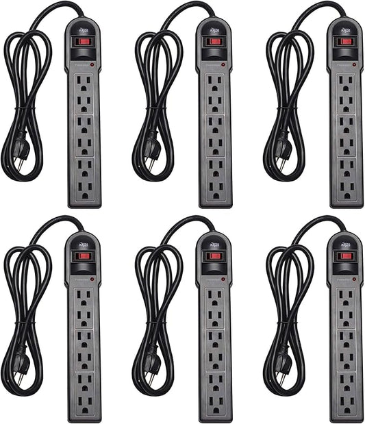 KMC 6-Outlet Surge Protector Power Strip 6 Pack-DeskLoop Office