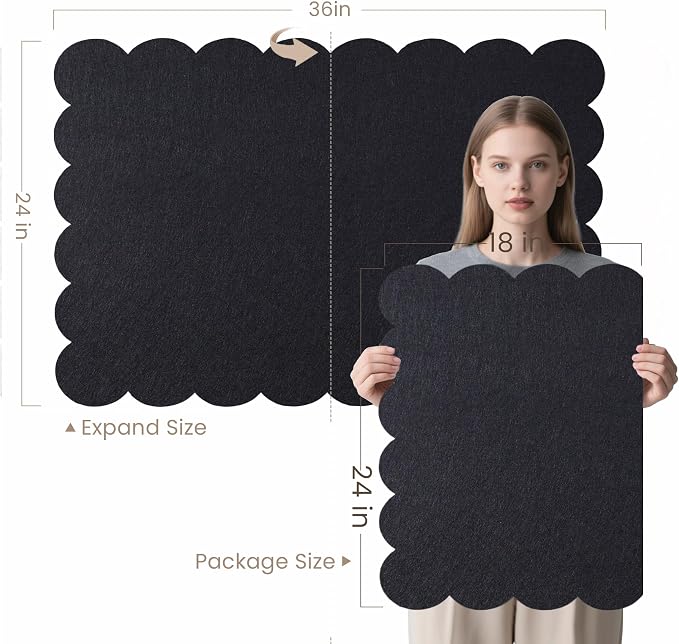 Lightomorrow Scalloped Bulletin Board, 36 x 24 Inches Felt Pin Board - Image 7