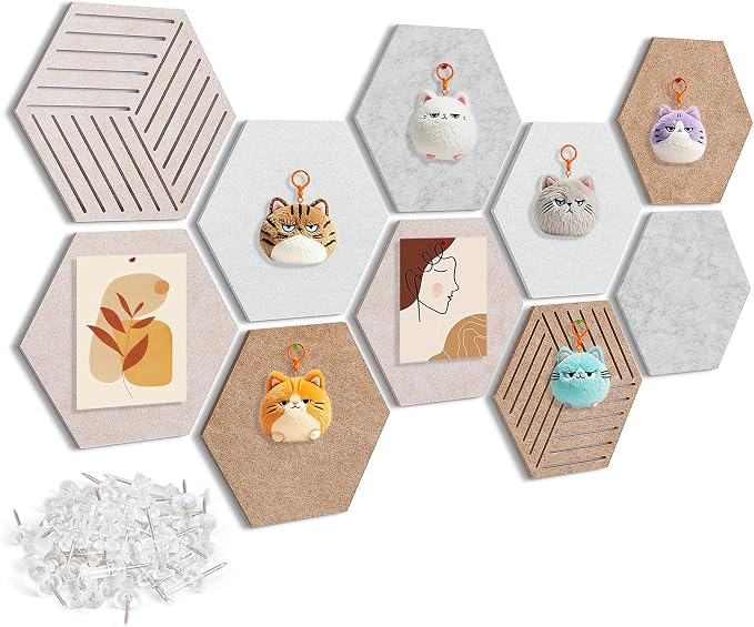 Hexagon Cork Board Tiles Alternative 10 Pack, 1300 g/m² High-density Felt - Image 12