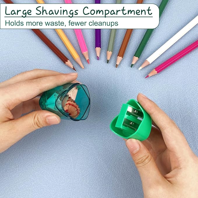ZUFECY 4-Pack Pencil Sharpener, Smooth-Rotation Dual Holes & Easy-Clean Base - Image 3