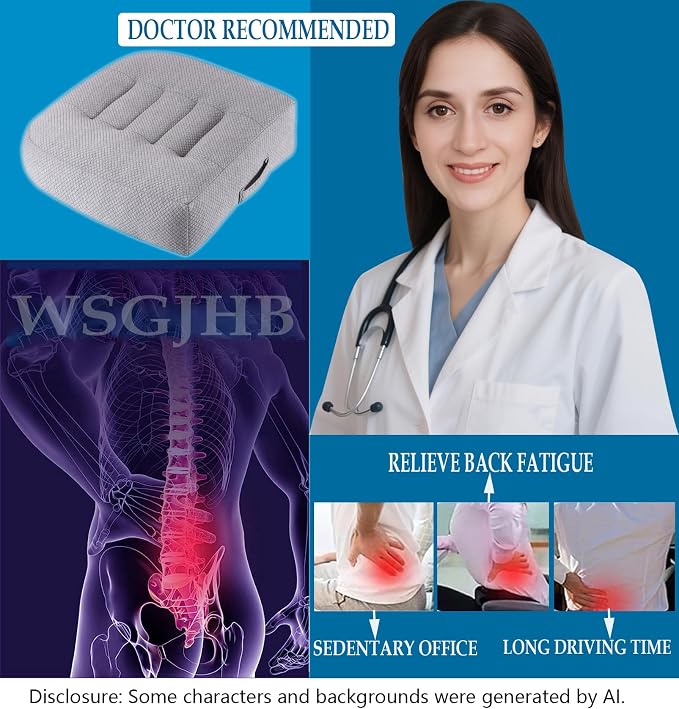 WSGJHB Large Seat Cushion, Extra Thick Booster Seat Cushions Long Sitting | - Image 3