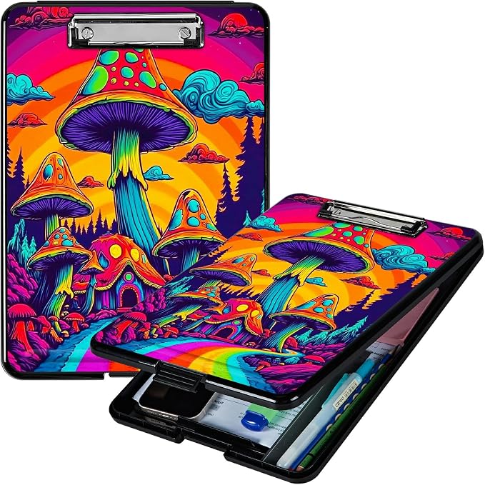 Rainbow Road Mushroom A4 Clipboard by Unknown