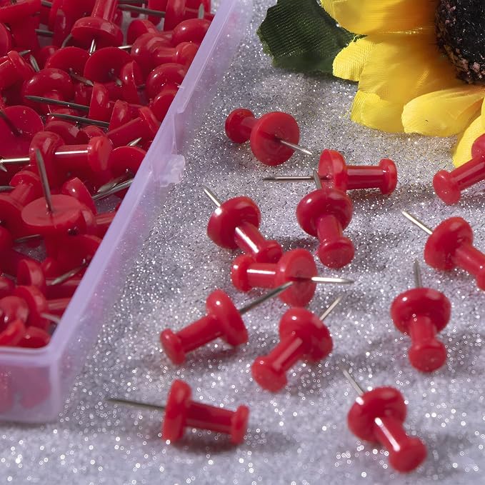 VAPKER Push Pins Tacks 120Pcs DarkRed Thumb Tacks Larger Size Pin Map Tacks - Image 4
