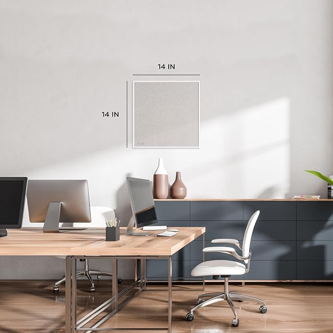 U Brands Farmhouse Linen Bulletin Board, Industrial Grade Pinning Surface - Image 2
