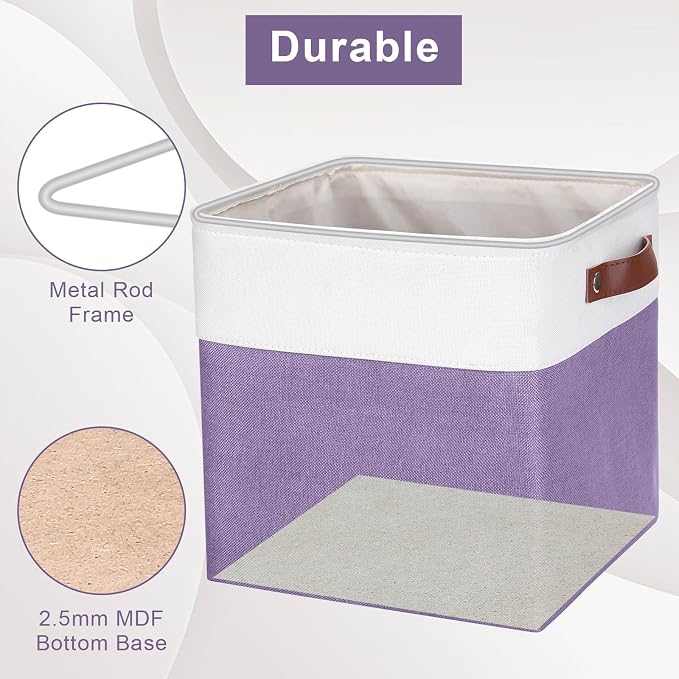 Bagnizer Collapsible Fabric Storage Cubes 11x11 Cube Storage Bins, 4 Pack - Image 4