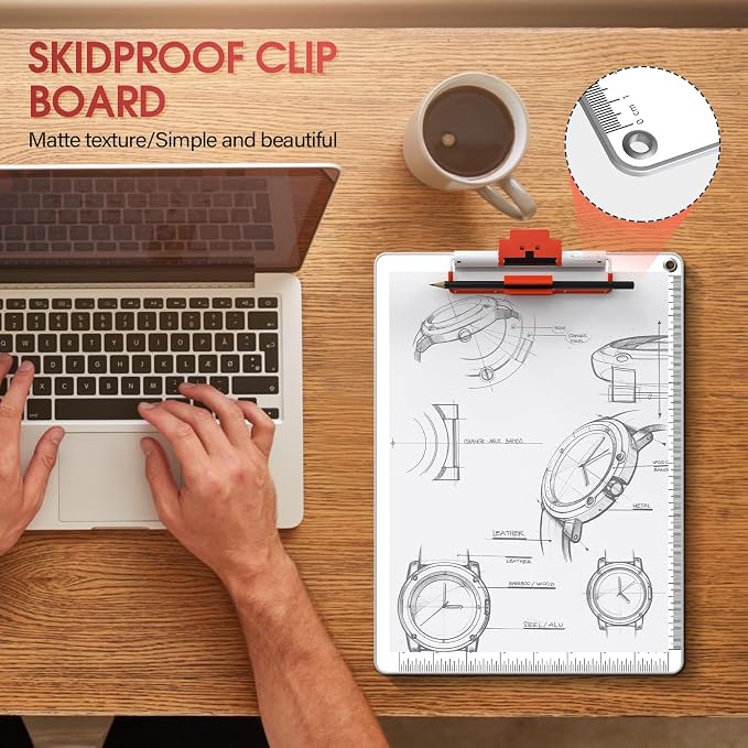 Clipboard with Pen Holder, Aluminum Frame & 2-in-1 Upgraded Clip, A4 Size 12.5 - Image 8