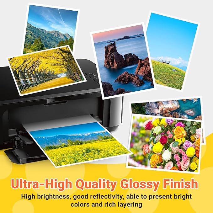 TECKWRAP Glossy Photo Paper 8.5" x 11", Glossy Photo Paper for Inkjet Printer, Works with Inkjet Printer, 60 Sheets, 260gsm/69 lb-DeskLoop Office