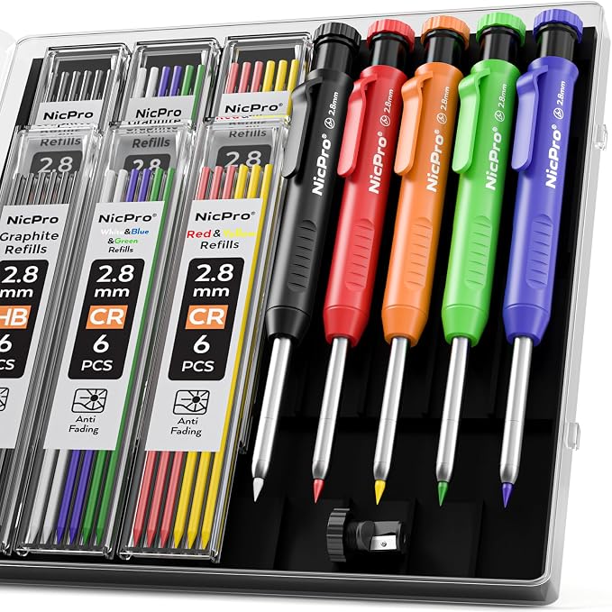 Nicpro 5 Pack Carpenter Pencil by Nicpro