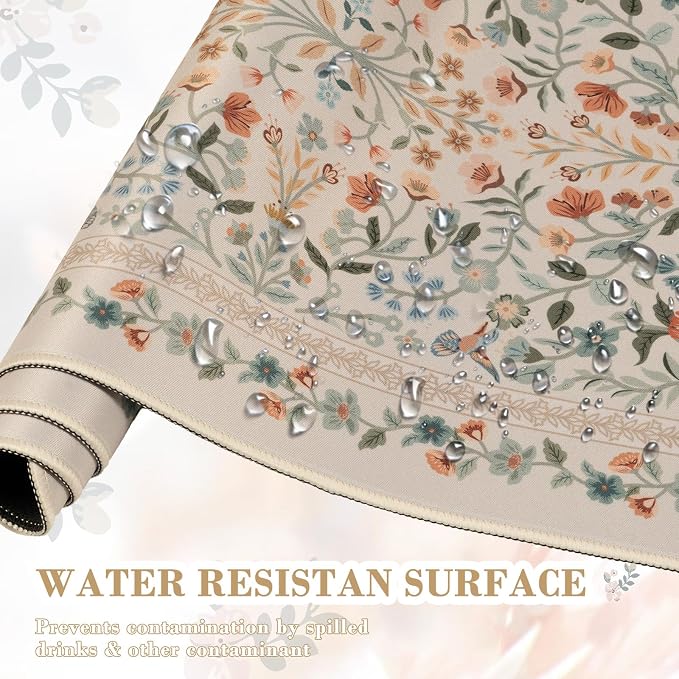 iCasso Aesthetic Floral Desk Mat, L Mouse Pads, Anti-Slip Mousepad - Image 5