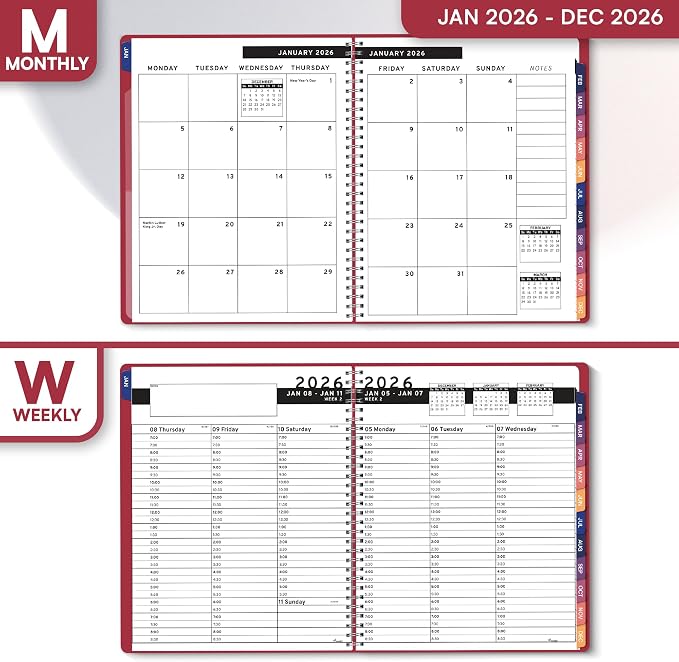Ensight 2026 Appointment Book and Planner 6.5" x 8.5" Large Hourly Weekly Daily - Image 3