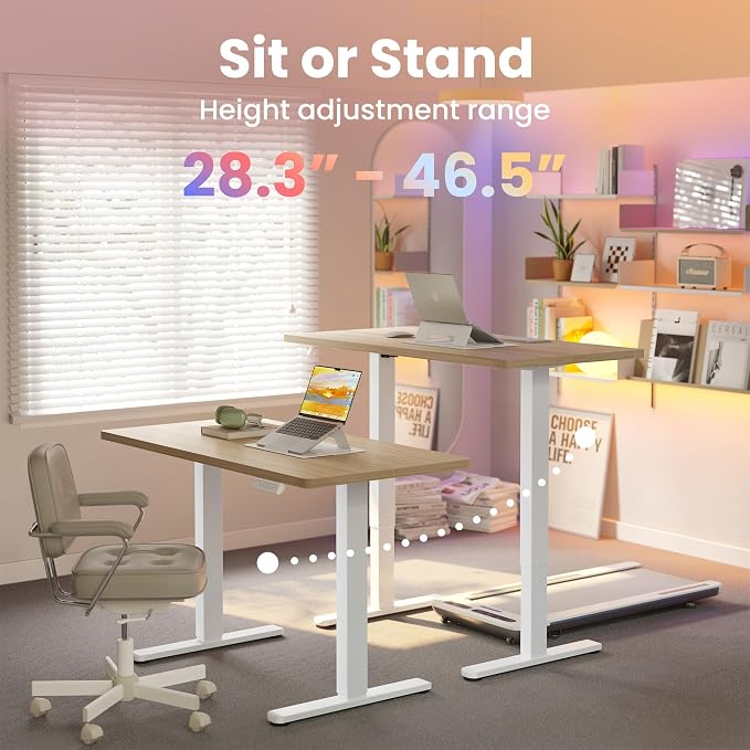 HUANUO 63 x 28 inch Electric Standing Desk Adjustable Height, 4 Memory Height - Image 4