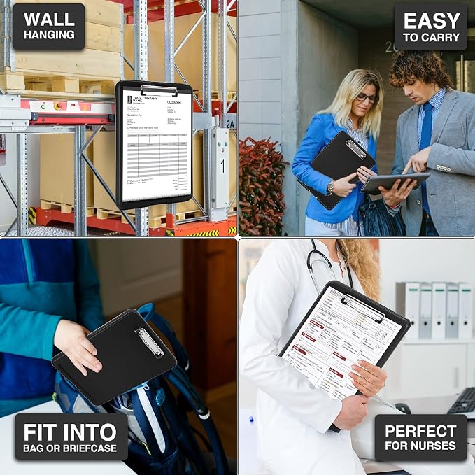 Sooez Clipboard with Storage, Plastic Storage Clipboards with Low Profile Clip - Image 7