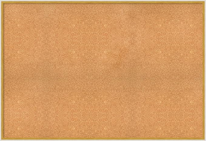Amanti Art Natural Cork Board for Wall, 35x51 Vision Board with White Frame, Oversize Corkboard Office Decor for Home Organization, Modern Corkboard Pinboard to Display Items for Home Organization in-DeskLoop Office