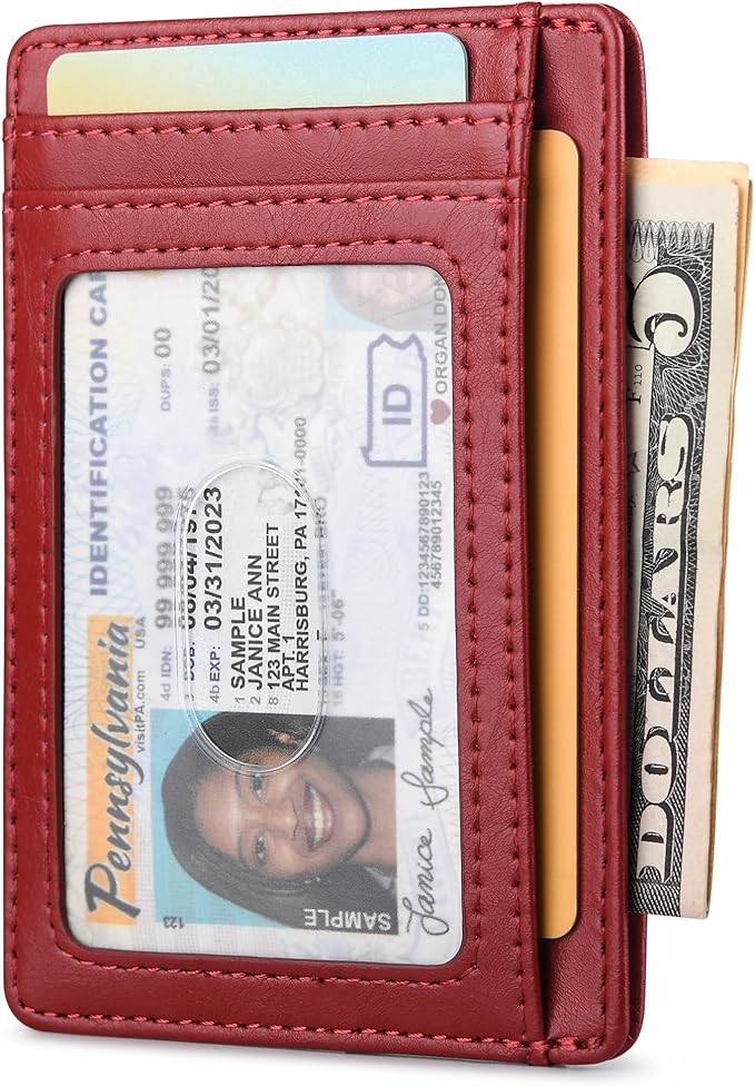 Buffway Slim Minimalist Front Pocket RFID Blocking Leather Wallets - Image 2