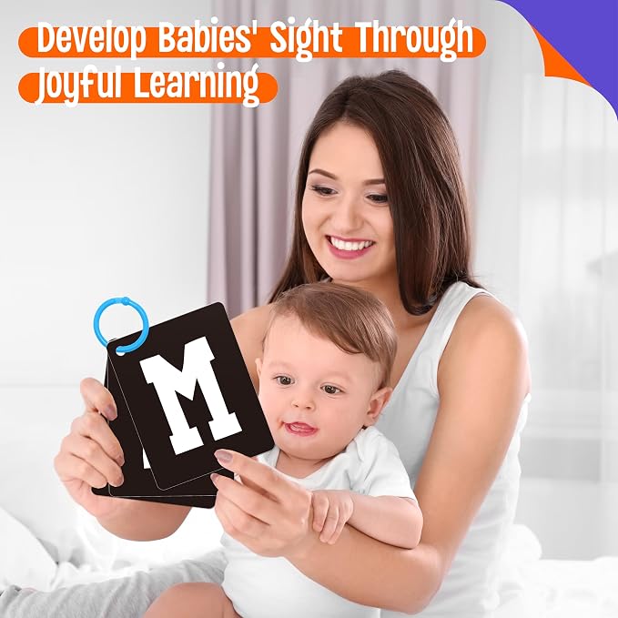 52 PCS Baby Visual Stimulus Cards, Double-Sided High Contrast Black and White - Image 7