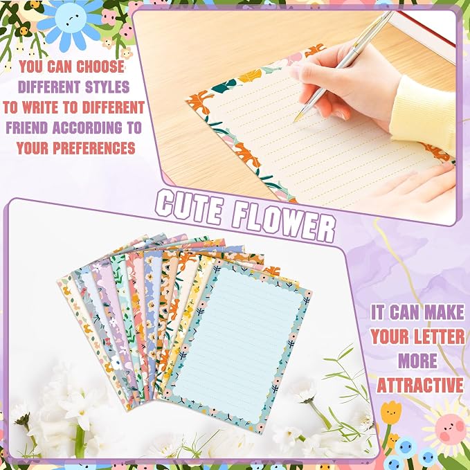 TaoBary 160 Pcs Stationery Paper Set 50 Double Sided Stationery Papers - Image 2