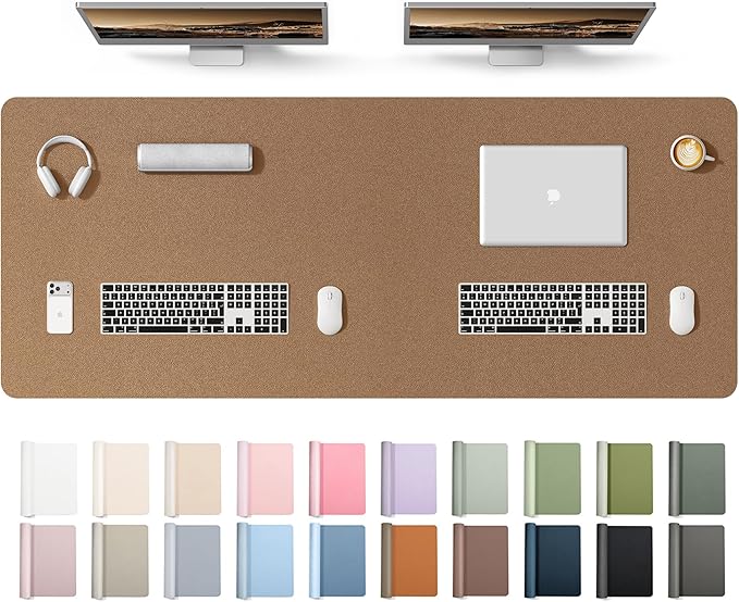 YSAGi Leather Desk Protector, Office Mat, Large Mouse Mat, Non-Slip PU Leather by YSAGi