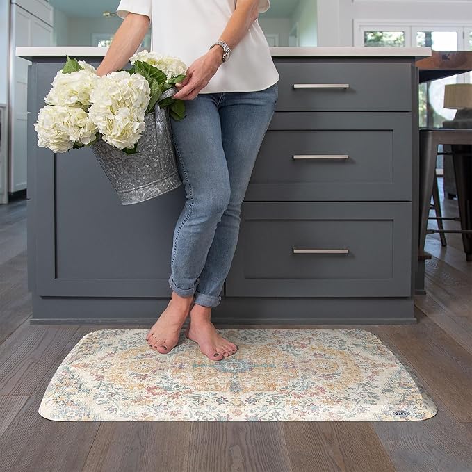 GelPro Elite Premium Gel + Foam 3/4" Thick Anti-Fatigue Floor Mat Citrus-20" x 36", Taryn Sunny Citrus-DeskLoop Office