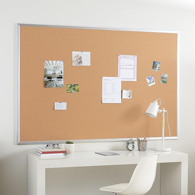 Staples Cork Bulletin Board, Oak Frame - Image 5