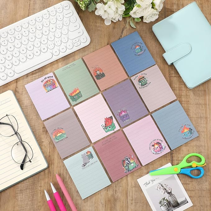 12 Pcs Funny Sticky Notes for Work 4x3 Inches Sarcastic Self Adhesive Notepads - Image 6