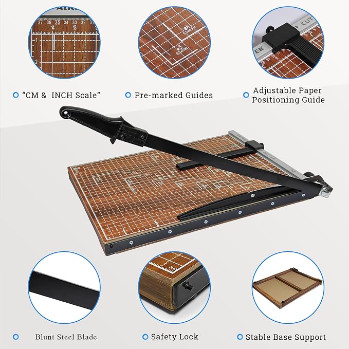 A3 Guillotine Paper Cutter Trimmer, 10-12 Sheets Capacity - Image 3