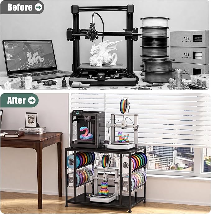Large 3D Printer Stand with Filament Storage Heavy Duty Metal 3D Printer Table - Image 6