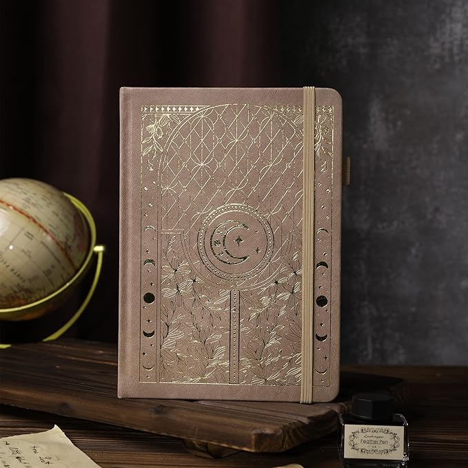 TIEFOSSI Bullet Dotted Journal Notebook, 160gsm 256 Numbered Thick Paper, A5 Hardcover Dotted Grid Diary for Women Men Work Writing, Bullet Dot Journaling, Drawing, 5.8 x 8.3 in-DeskLoop Office