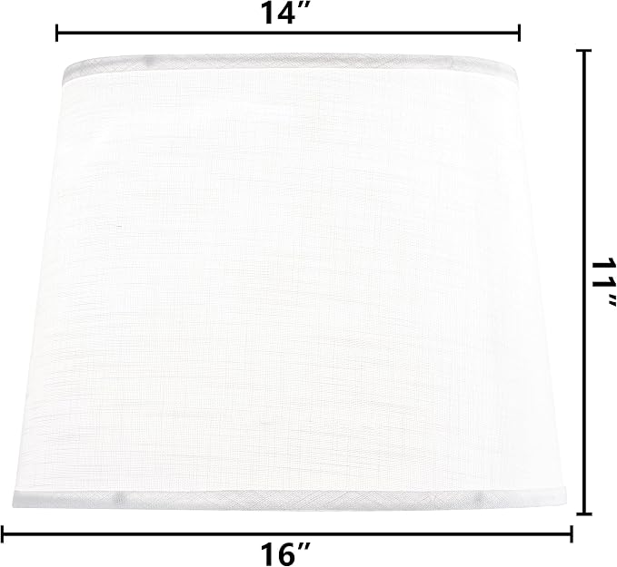 Large White Texture Lamp Shades-14"Top × 16" Bottom × 11" High, Drum Lampshades - Image 2