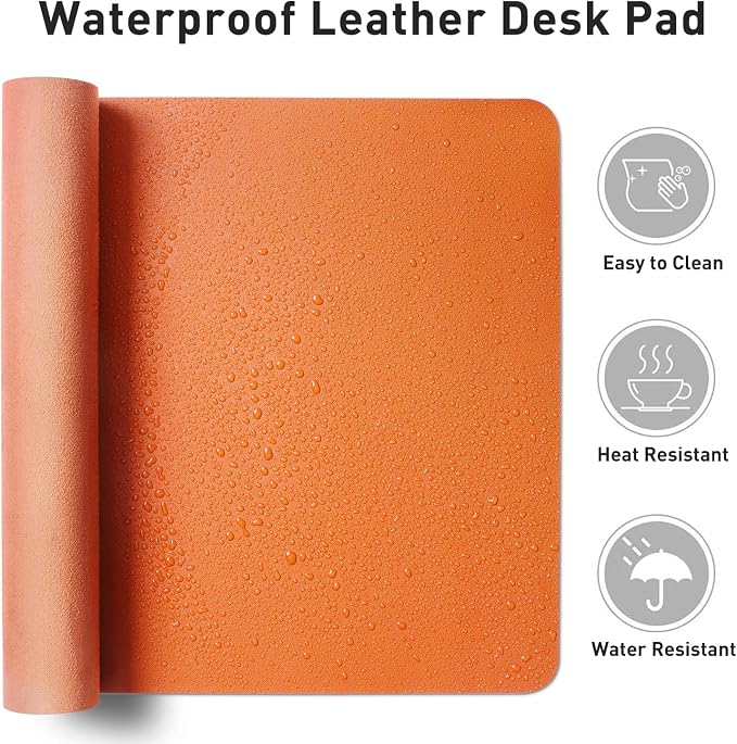 Aothia Leather Desk Pad Protector, Office Desk Mat, Large Mouse Pad, Non-Slip - Image 7