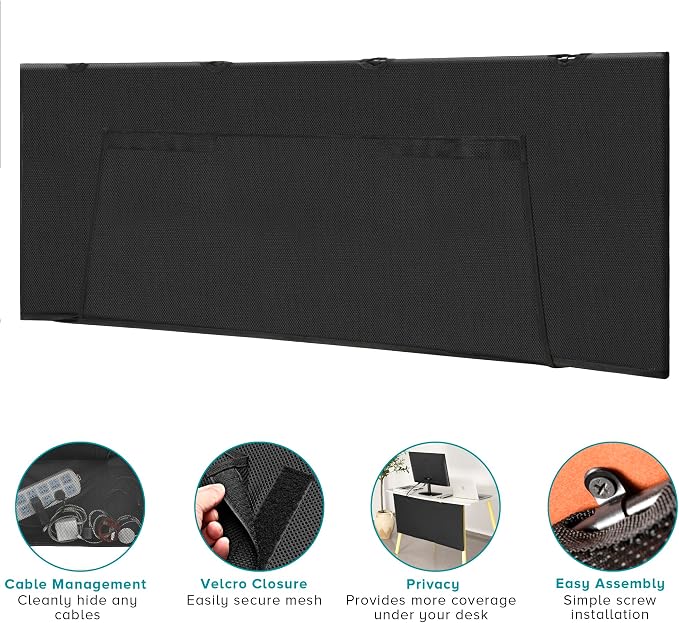 Modern Household Innovations Under Desk Privacy Panel 59 in. Wide Modesty Panel - Image 4