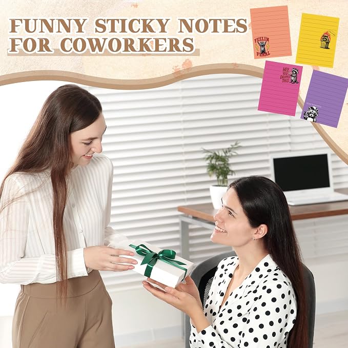 12 Pcs Funny Sticky Notes for Work 4x3 Inches Sarcastic Self Adhesive Notepads - Image 4