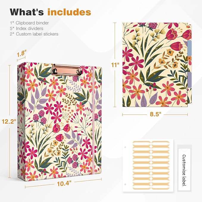Ospelelf 3 Ring Floral Binder - Image 3