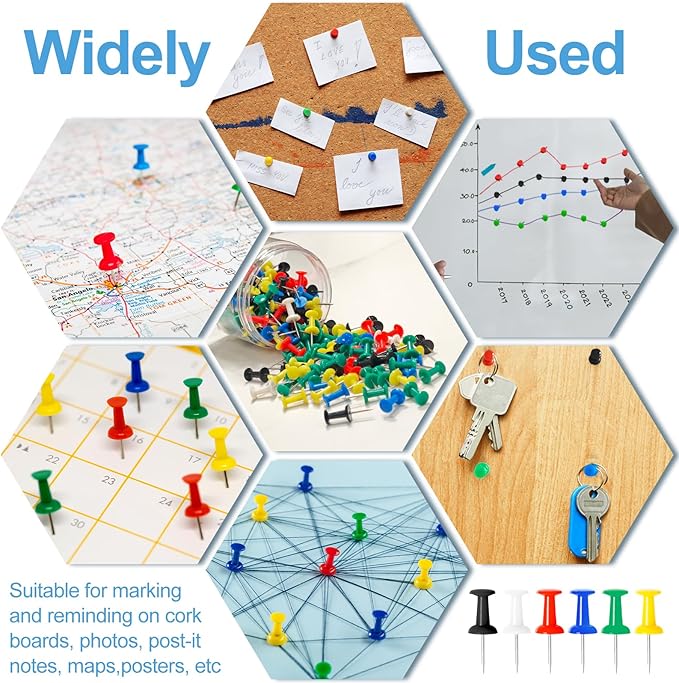 2400 Pcs Multicolor Push Pins Standard Thumb Tacks with Steel Point and Plastic Head PushPins thumbtacks for Wall, Cork Board, and Bulletin Board-DeskLoop Office
