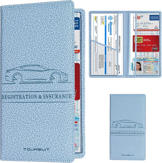 TOURSUIT Car Registration and Insurance Card Holder, Vehicle License Document by TOURSUIT