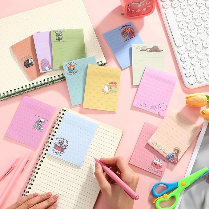12 Pcs Funny Sticky Notes for Work 4x3 Inches Sarcastic Self Adhesive Notepads - Image 6