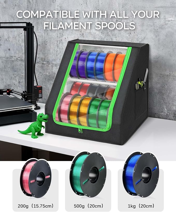 FANGSUN 3D Printer Filament Storage Box – Holds Up to 21 Spools, 2-Tier - Image 3