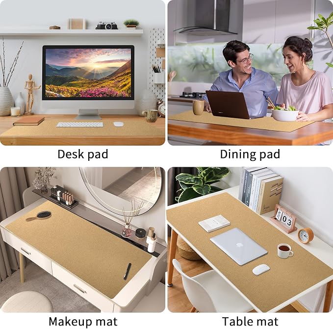 Bloss Gold Leather Desk Mat 47.2" x 16.9", Large Keyboard Pad - Image 5