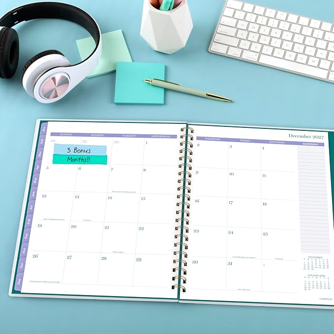 Mead Cambridge 2027 Planner, Weekly & Monthly, 8.5" x 11", Ombre Mist - Image 3