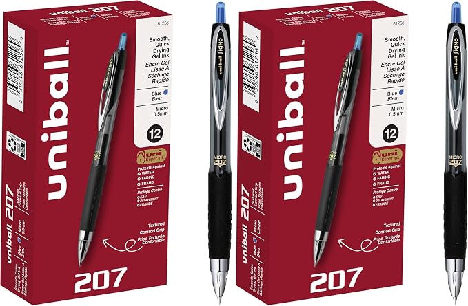 uniball 207 Retractable Gel Pens, Micro Point by uni-ball