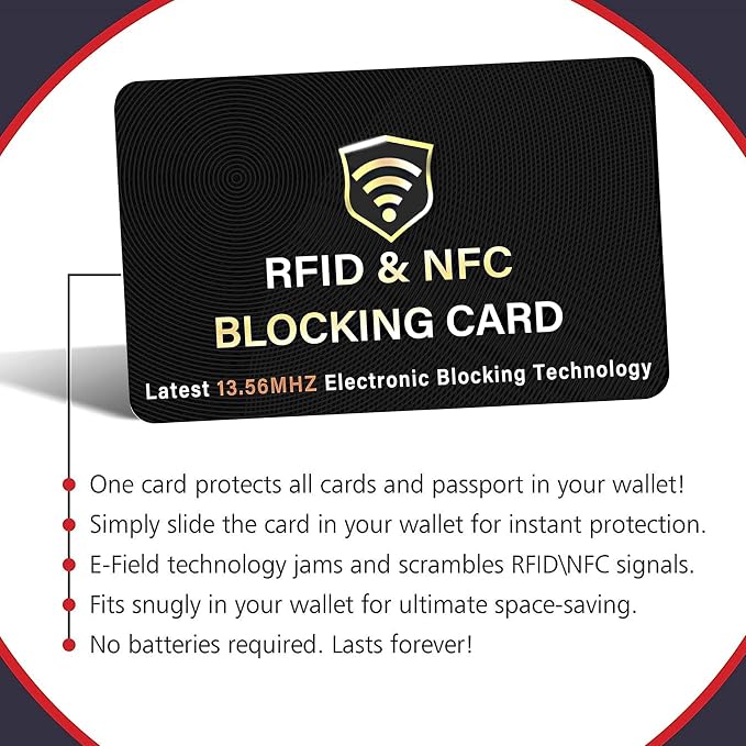 SaiTech IT 5 Pack RFID Blocking Card, One Card Protects Entire Wallet Purse - Image 7