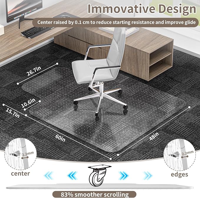 Office Chair Mat for Low Pile Carpeted Floors - Image 2